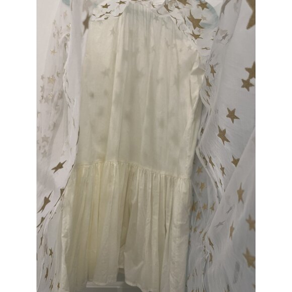 Stella McCartney Kids 14 Years White Tulle Gold Metallic Stars Dress Long Sleeve - Picture 5 of 13